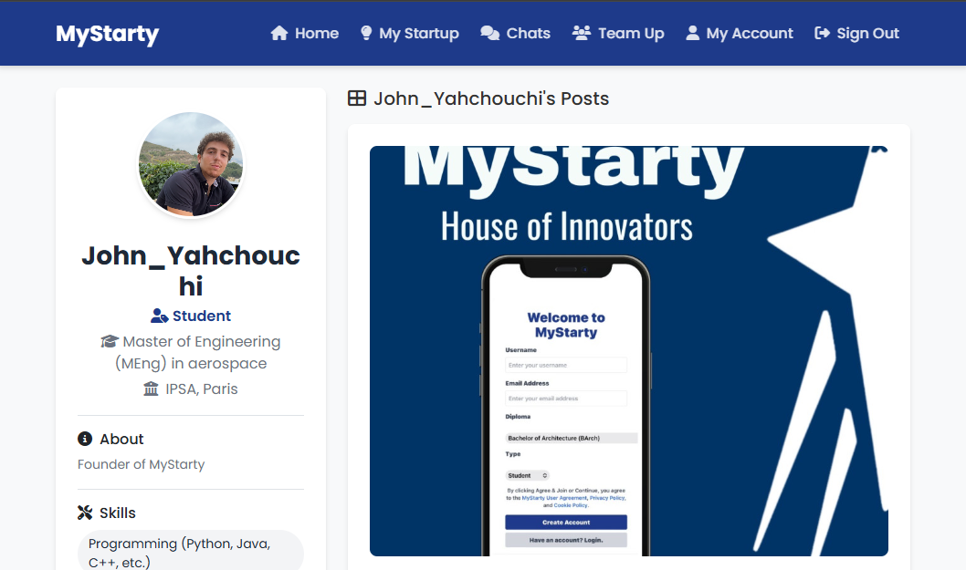 MyStarty Project Screenshot